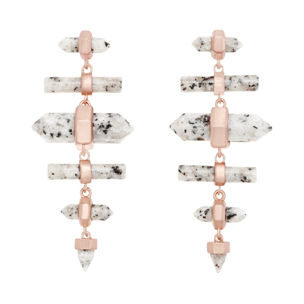 Kendra Scott Talia Earrings Rose Gold/Granite NWT